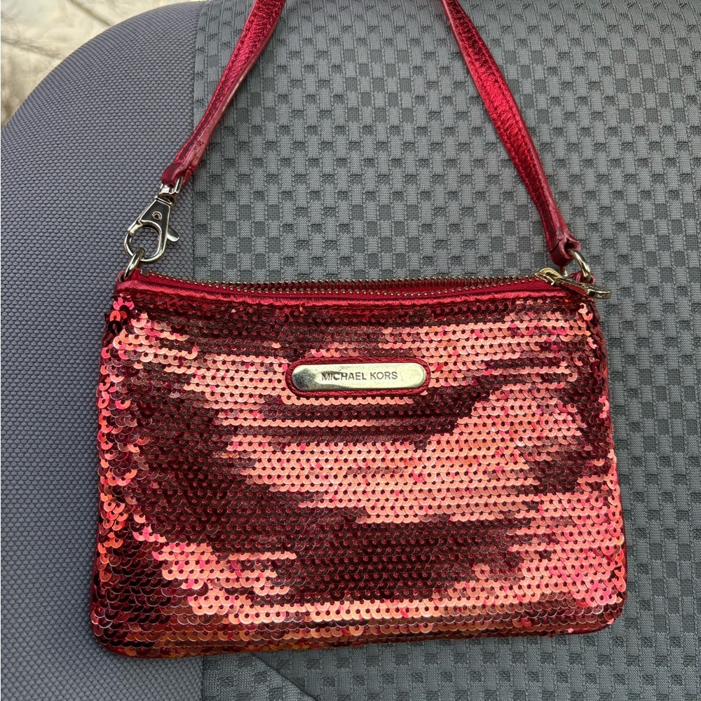Michael Kors Red Sequin Wristlet